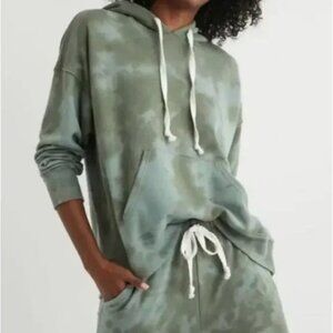 Aerie weekend oversize tie dye  green blue hoodie Small